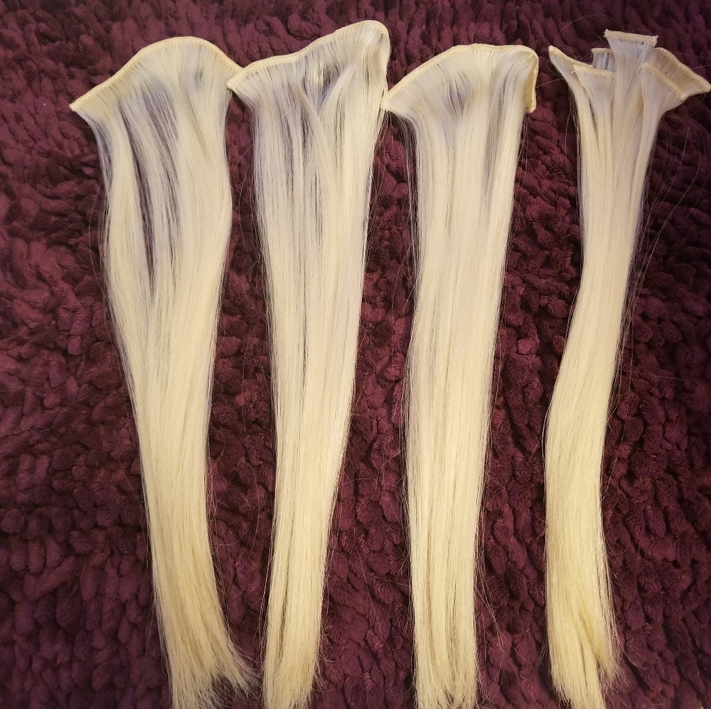 Sally's 14 inch Blonde extensions
